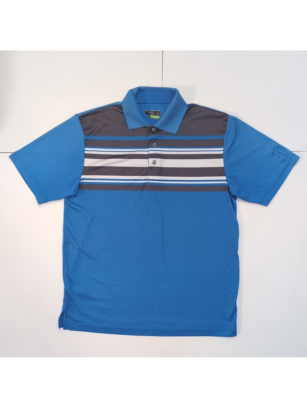 PGA Tour Pro Series Golf Polo Shirt Blue Color Block Mens Medium